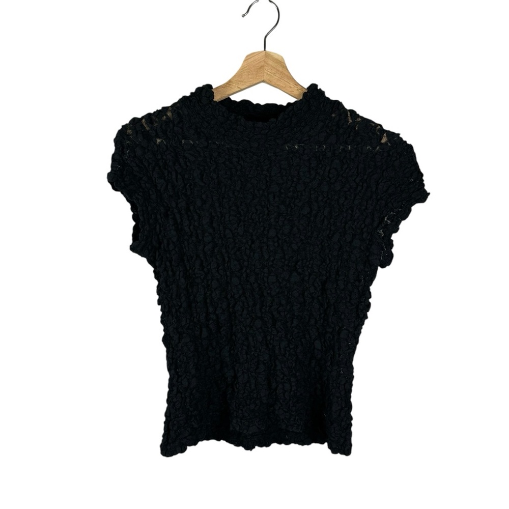 White House Black Market Lace Mock Neck Vintage Top Y2K Size Medium